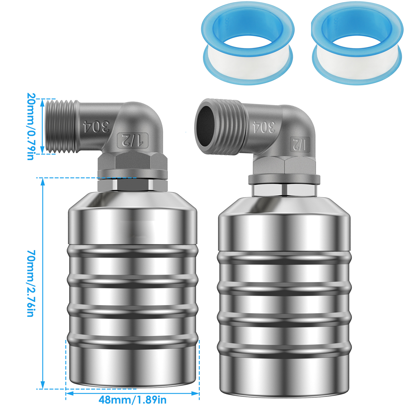1/2 PCS Floating Ball Valve Automatic Water Level Control Valve 1/2 Stainless Steel Water Tank Valve Safe Water Tower Shutoff: Dark Khaki