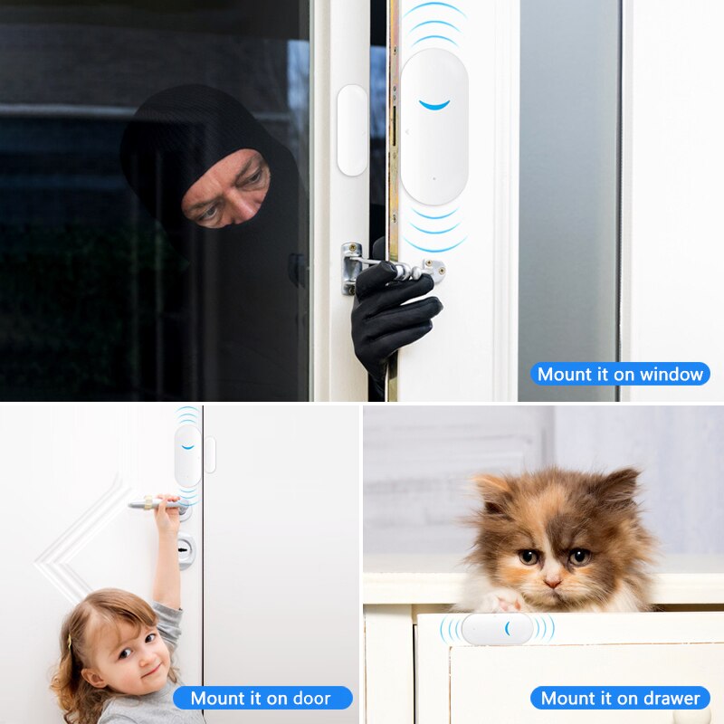 Tuya Smart Wifi Deur Sensor Deur Open/Gesloten Detectoren Raam Sensor App Kennisgeving Alert Alarm Ondersteuning Alexa Google Thuis