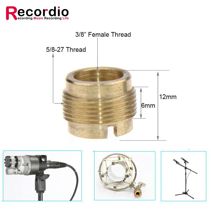 GAZ-LS01 B 3/8 Female Naar 5/8 "Buitendraad Convert Schroef Adapter Weer Microfoon Stand Houder Mic Opname Studio
