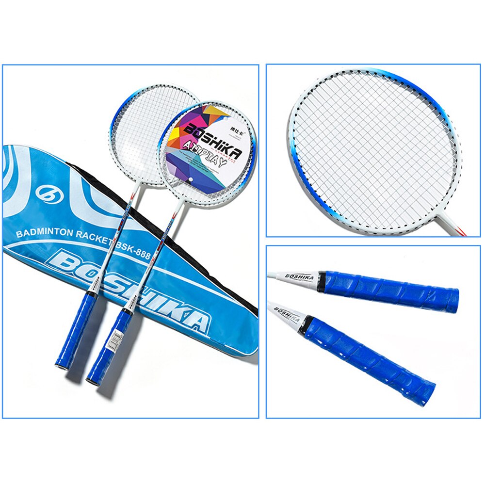 Badminton Racket Set Ijzer Legering Training Badminton Racket Set Voor Volwassenen Met 6 Shuttles 2 Grips Draagtas En Jump touw