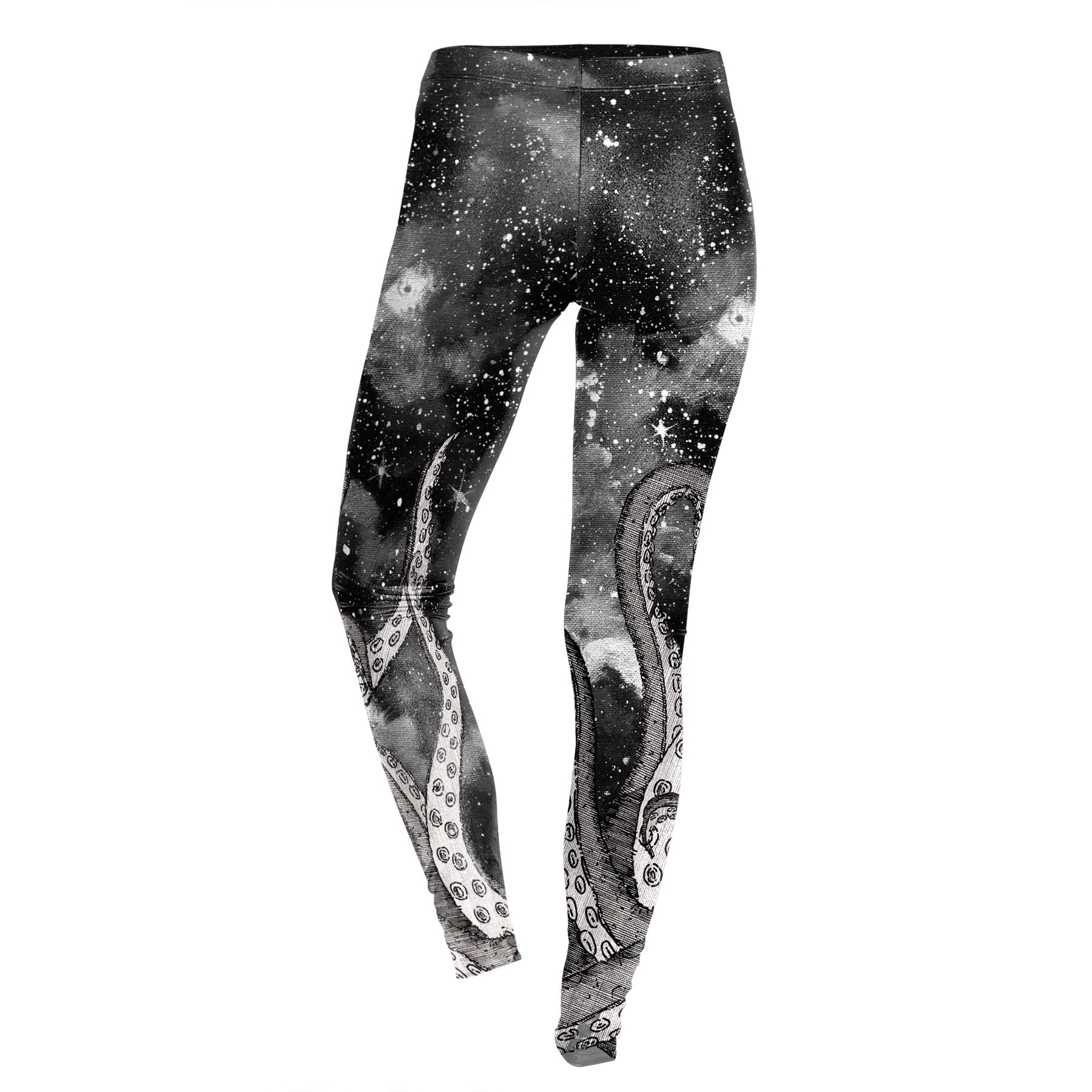 JIGERJOGER GREY octopus galaxy digital printing tights sublimation leggings XL plus size 4 sizes women's running pants