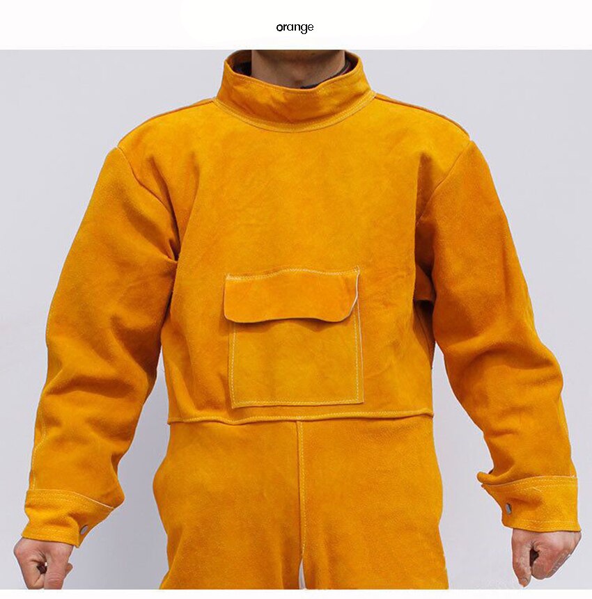 Giacca per saldatura in pelle-grembiule per saldatura resistente con maniche per saldatore, cinturino con fibbia regolabile, resistente al fuoco/al calore, XXL, XXXL