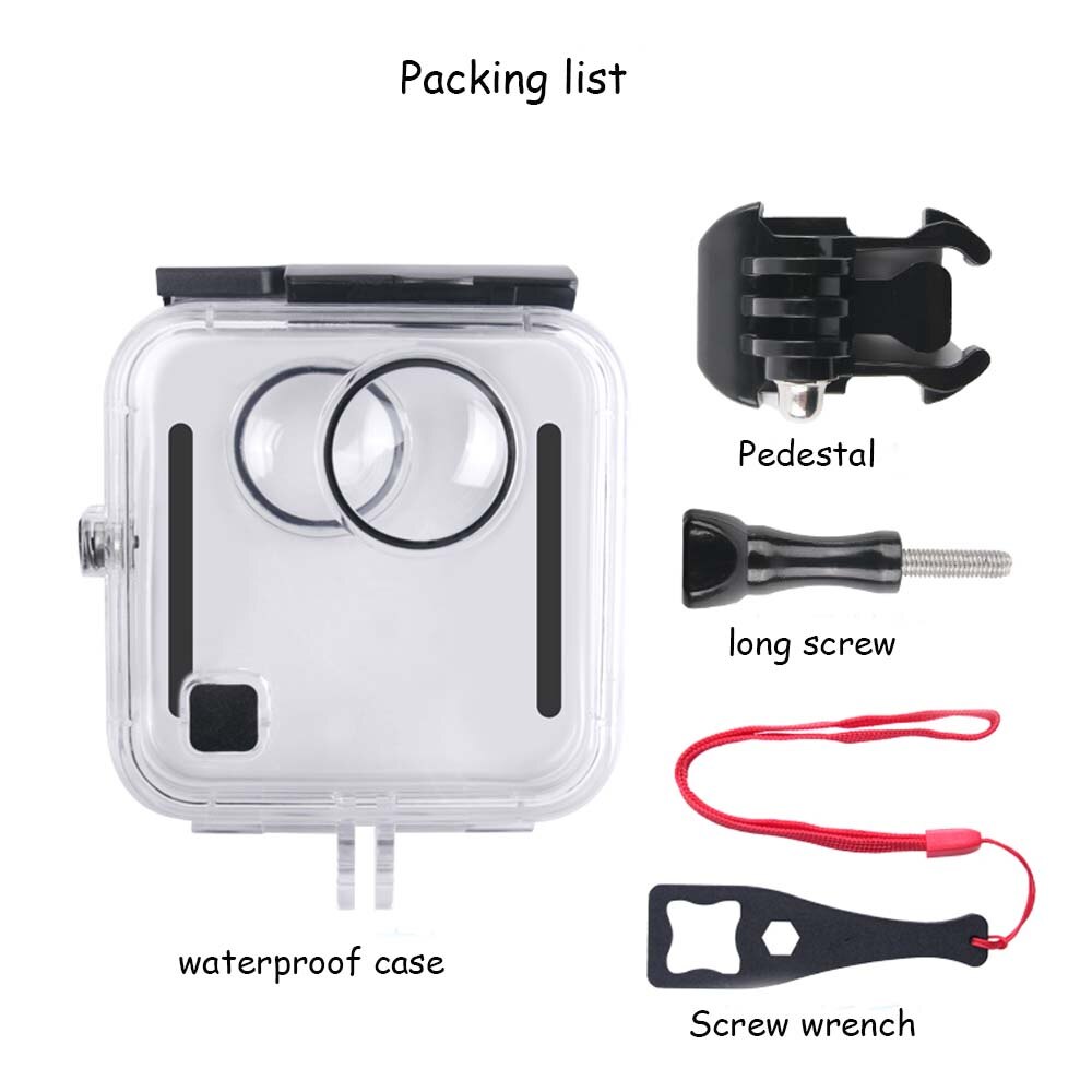 45m go pro vattentätt fodral för gopro fusion kamera dykfäste för gopro fusion tillbehör