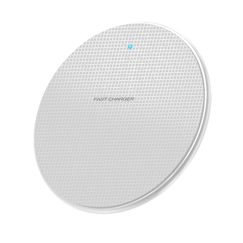 10w K8 rond métal sans fil chargeur téléphone portable efficace Induction chargeur sans fil chargeur: white