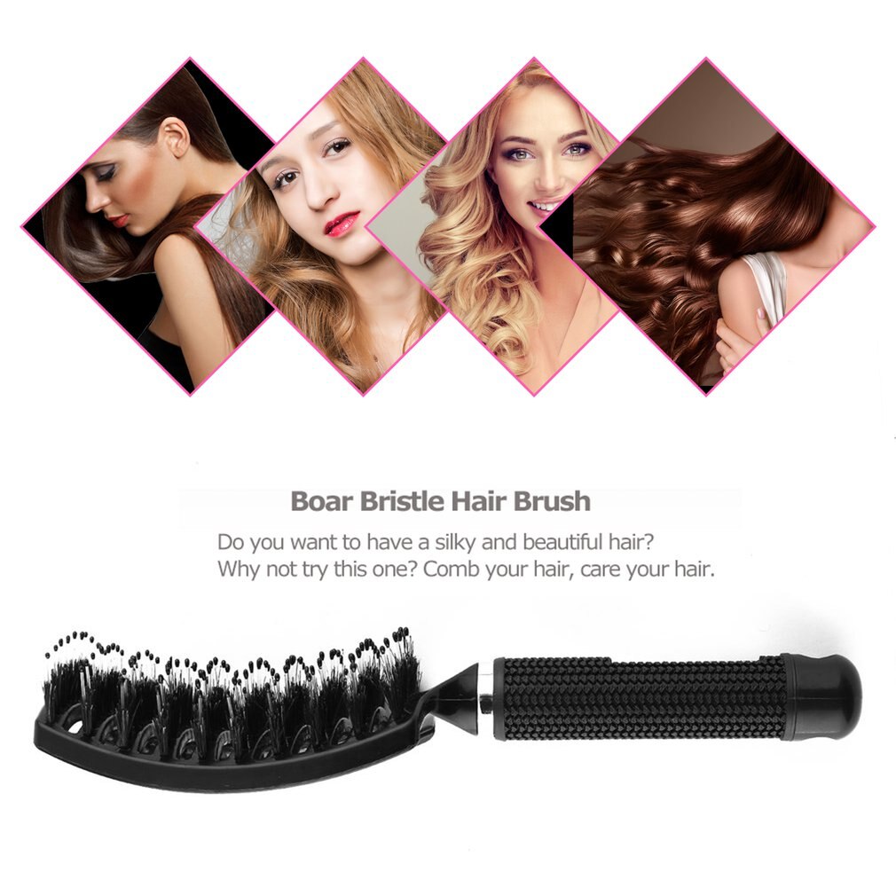 Vrouwen Haar Hoofdhuid Massage Kam Varkenshaar En Nylon Haarborstel Natte Krullend Ontwarren Haar Borstel Voor Salon Kappers Styling Tools