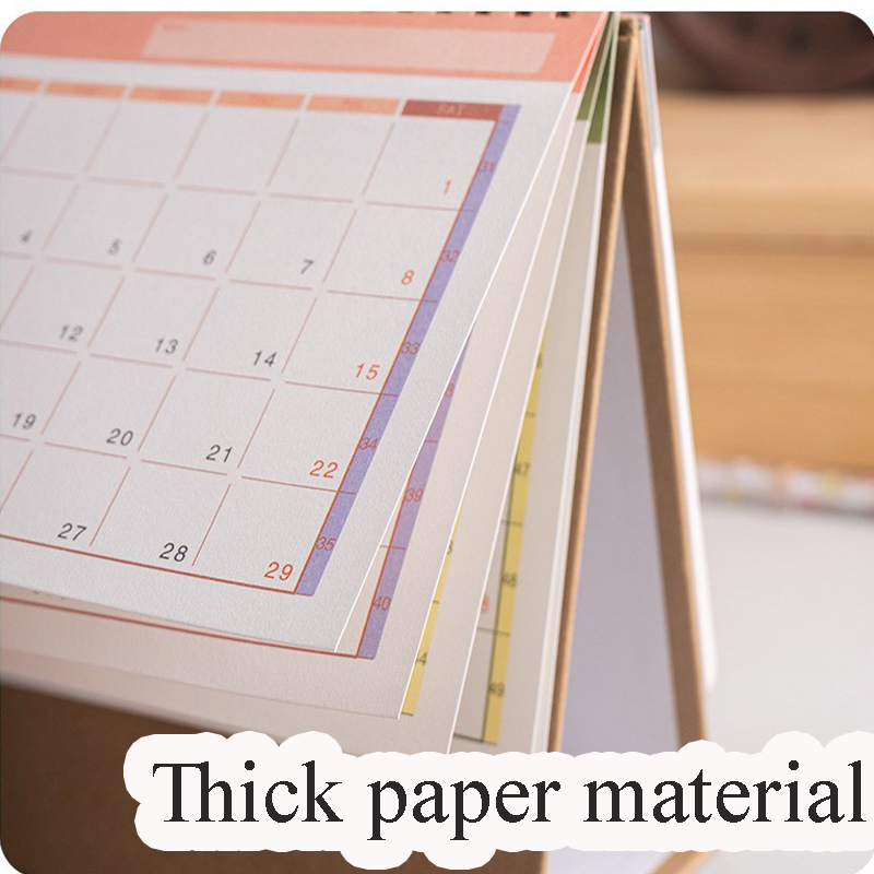 Mały kalendarz biurkowy 2026 Stojący kalendarz biurkowy z przewlekłą spiralią Kalendarz stojący 2025.07-2026.12