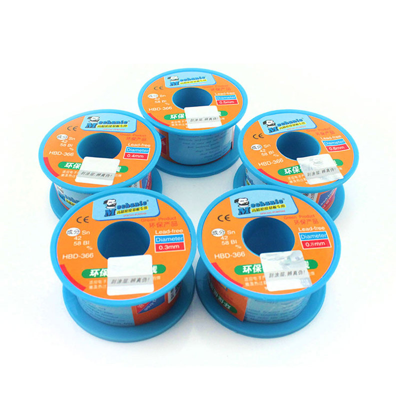 MECCANICO Filo di Saldatura Senza Piombo A Bassa Temperatura di 210 Gradi Punto di Fusione di Saldatura Filo 0.6 0.8 0.5 0.4 0.3 MILLIMETRI per BGA Saldatura A Filo