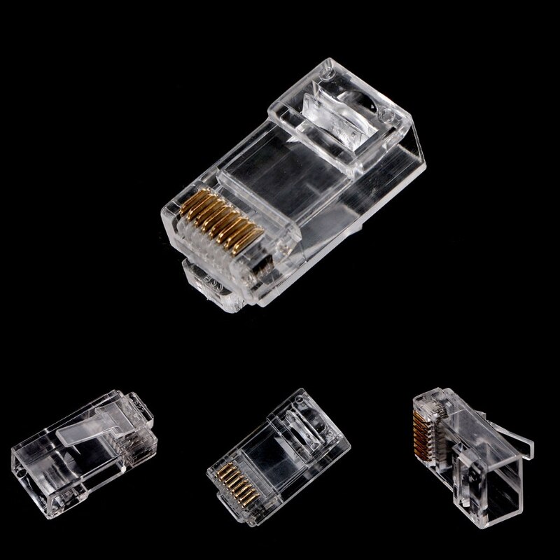 100Pcs RJ45 CAT6 8-Pin Modular Plugs UTP Unshielded Version With Loading Bar E5BA