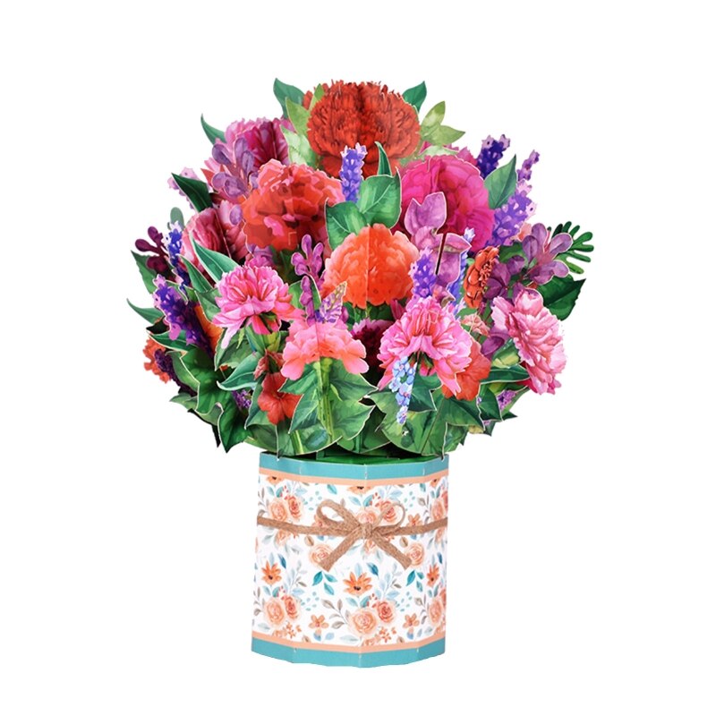 3d pop up mães dia cartões flores floral buquê cartão de saudação para mãe esposa aniversário simpatia obter bem: carnation table
