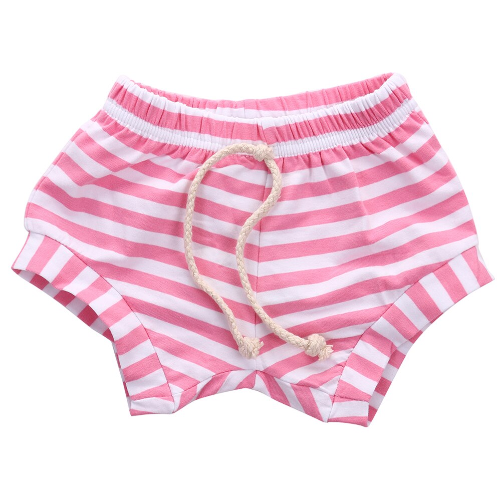 0-4T Peuter Infantil Baby Meisjes Shorts Pp Broek Casual Snoep Kleuren Gestreepte Bloeiers Katoen Leisure Losse Bodems: Roze / 100