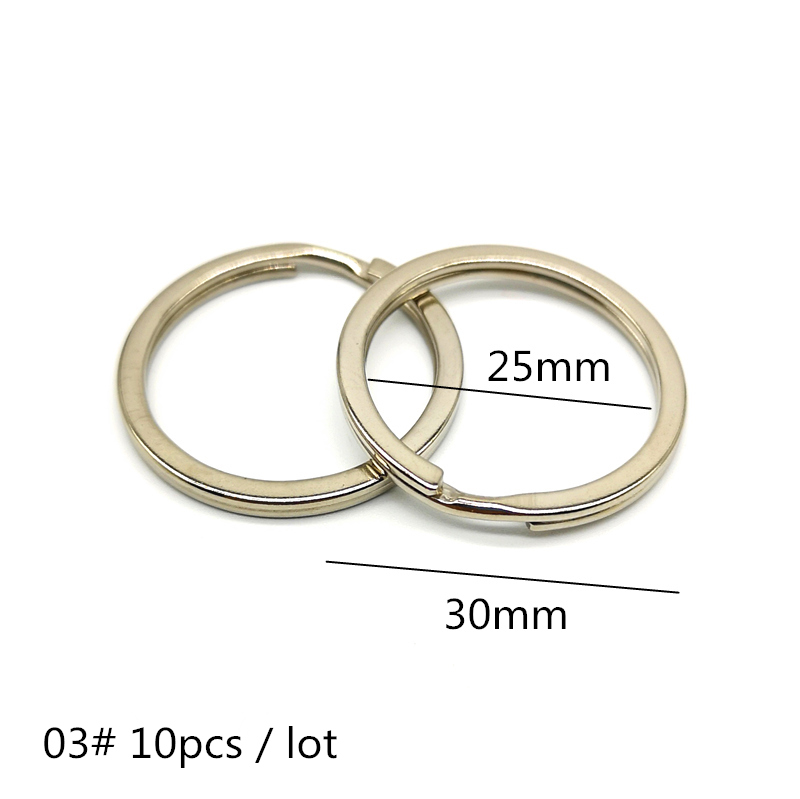 Gepolijste Zilveren Kleur Sleutelhanger Ketting Split Ring Met Korte Ketting Ringen Vrouwen Mannen Diy Kettingen Accessoires # Ys: Bruin