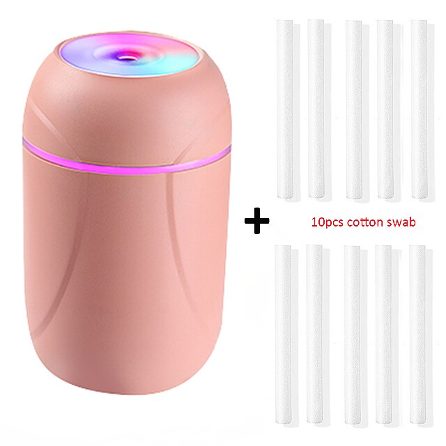 260Ml Slaapkamer Ultransonic Air H2o Luchtbevochtiger Aromatische Vaporizer Auto Usb Humidificador Geur Geur Geur Diffuser Mist Maker: Pink filterX10