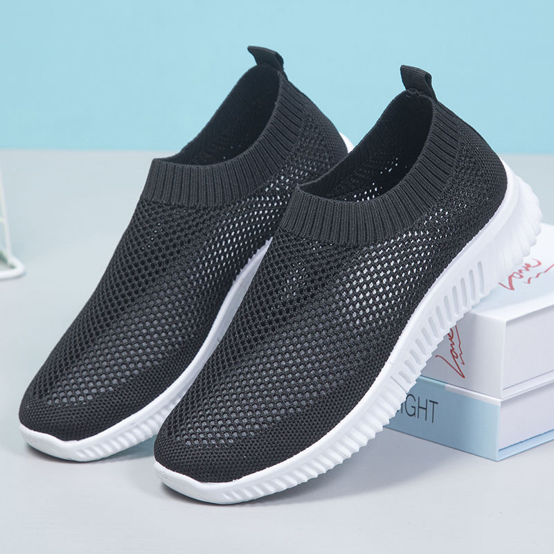 Baskets pour femmes, chaussettes respirantes, chaussures décontractées, Tennis, maille, chaussures de Sport, plates, Plus 41, été, 2022