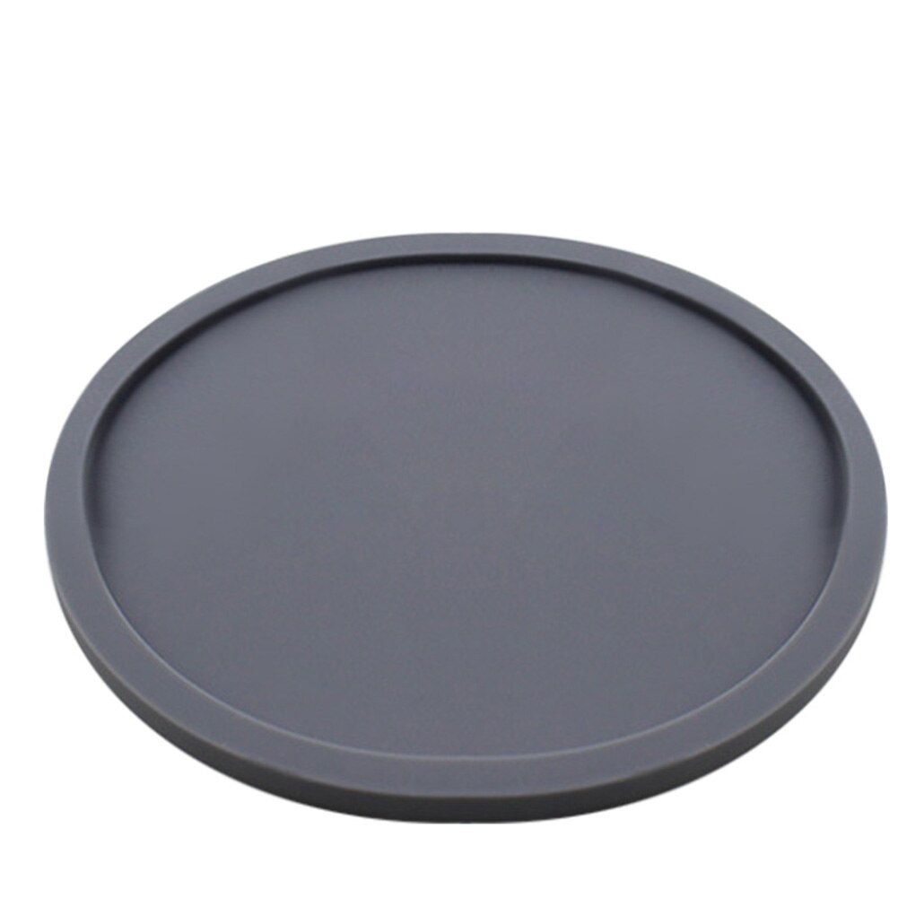 Premium Rubber Siliconen Onderzetters Antislip Ronde Zachte Lip Koffie Bier Mok Wijn Glazen Fles Pad Mat: Gray