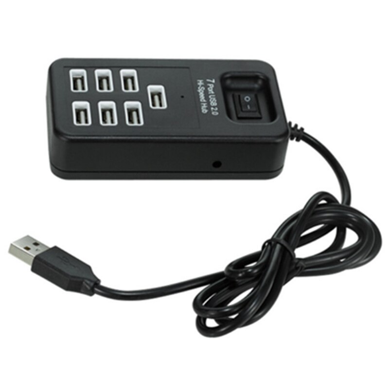 7 portów USB 2.0 Centrum ekspansji wysokiej prędkości rozdzielacz wypełniacz kabel adapter czarny dla komputer stancjonarny