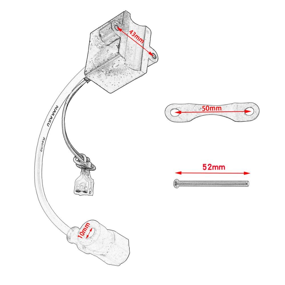 Black Wire Ignition 12V Coil Module Kit For 49cc 60cc 66cc 80cc Motorized Bicycle