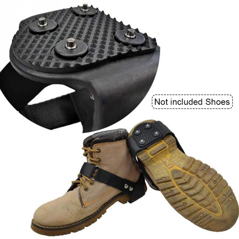 1pair Sports Shoe Cover Safety Outdoor Climbing Snow Walking Ice Gripper 4 Studs