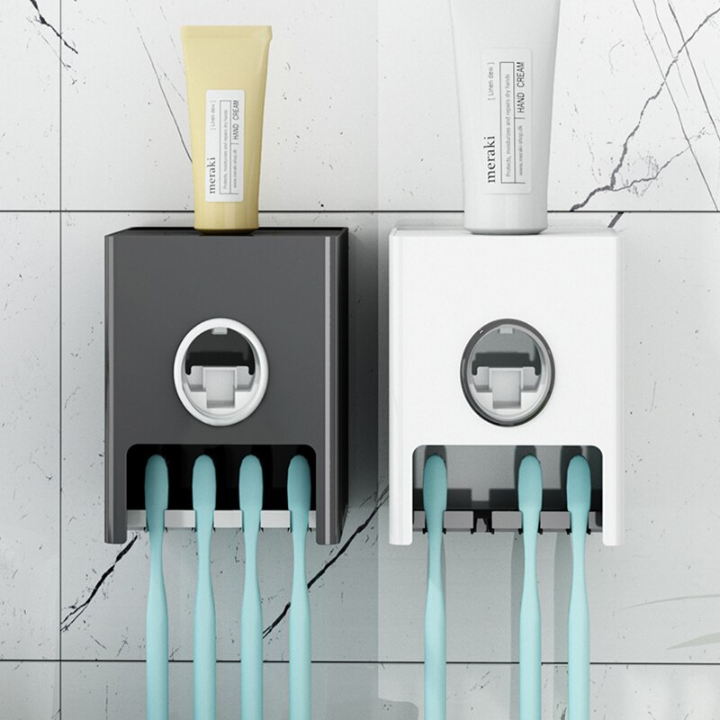 1Pc Automatic Toothpaste Dispenser Household Toothbrush Holder Toothpaste Squeezer Wall Mount Stand Rack Bathroom Accessories