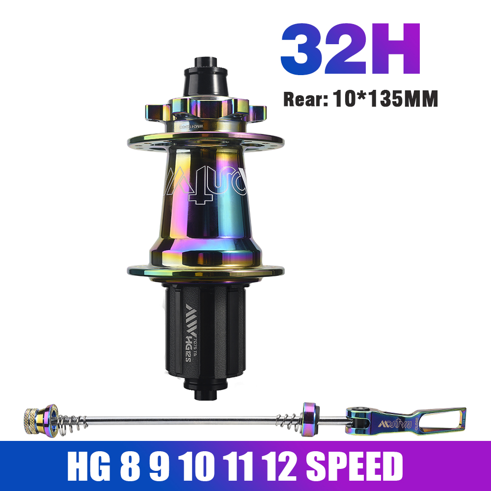 5 buje de rodamiento sellado buje MTB 6 trinquetes 120 clics delantero 9x100 15x100 trasero 10x135 12x142 buje de bicicleta HG Micro Spline Sram XD 8-12 V: Verde claro