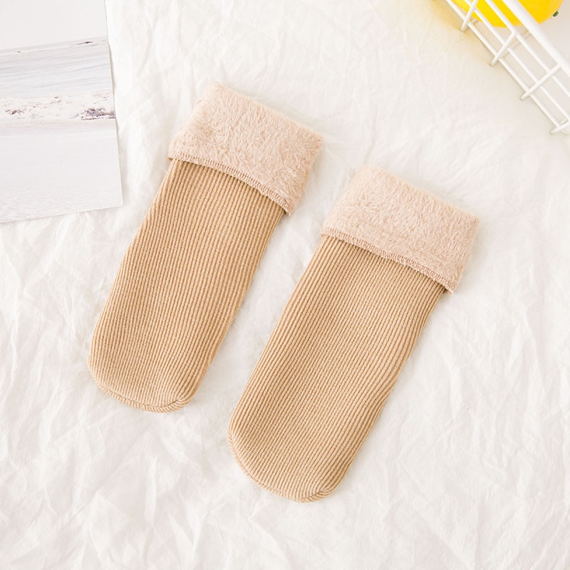Abstand verdicken Thermische Kaschmir Wolle Boden Socken Kinder Schnee Stiefel Socken Casual Zufällige Farbe Baumwolle Kinder Winter Warme Socken