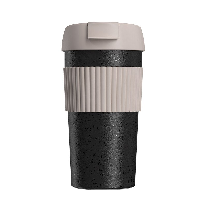 Xiaomi KISS KISS FISH Rainbow Coffee Mug Portable Vacuum Tumbler for Men and WomenBusiness High-end Thermos Warm Travel Mug: Grey-Black 490ml