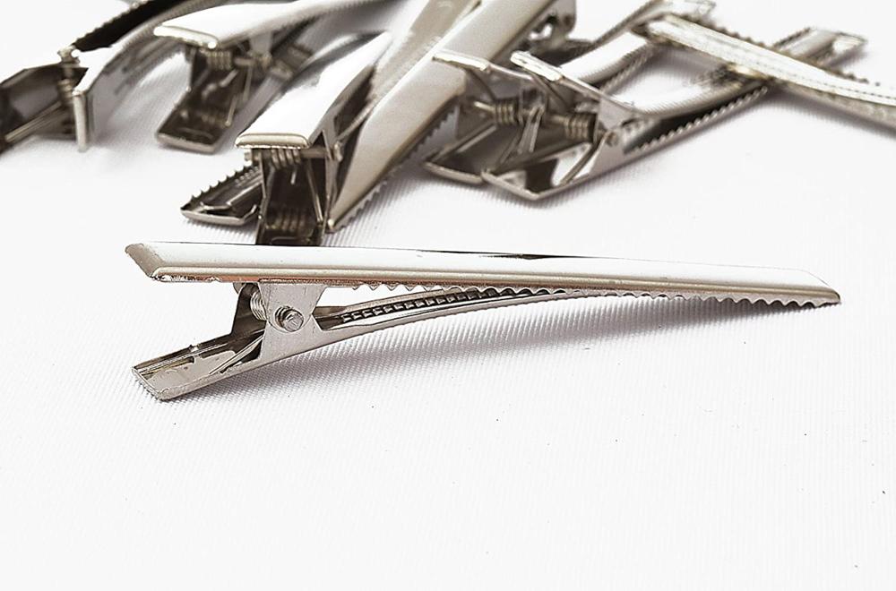 50pcs/pack 28/35/40/45/55/75mm Metal Alligator Hair Clips Bow Teethed Barrette Crocodile Clamp For DIY Hair Accessories