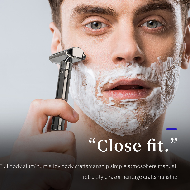 Un impostato di rasoi manuali vecchio stile per uomo, impostato di rasoi manuali tradizionali, inclusi rasoi a T, rasoi pieghevoli, piccole forbici, pettini, zoppo di ricambio e scatole di immagazzinaggio