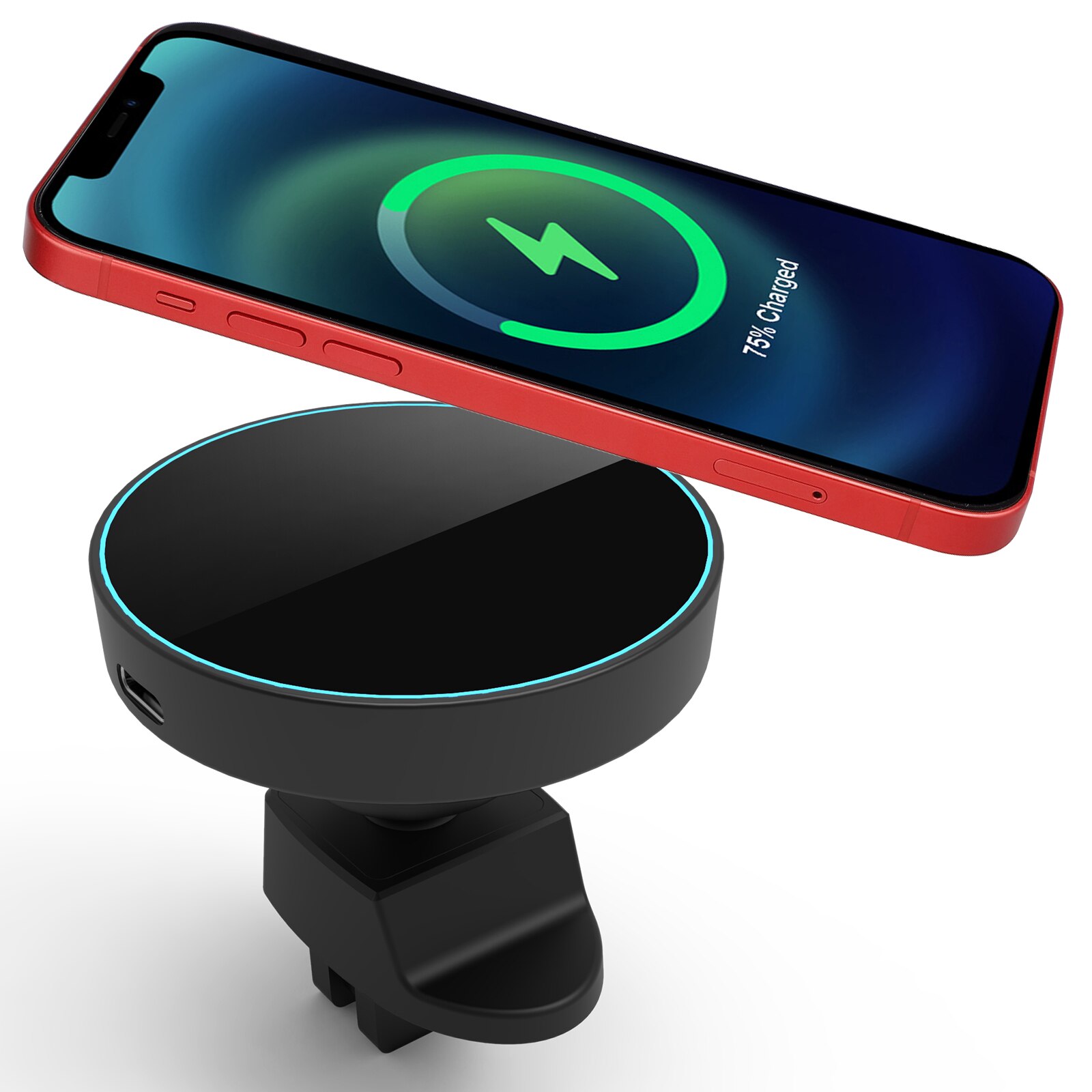 Magnetisk trådlös bil laddare fäste för iphone 12 pro max snabb laddning trådlös laddare bil telefon hållare