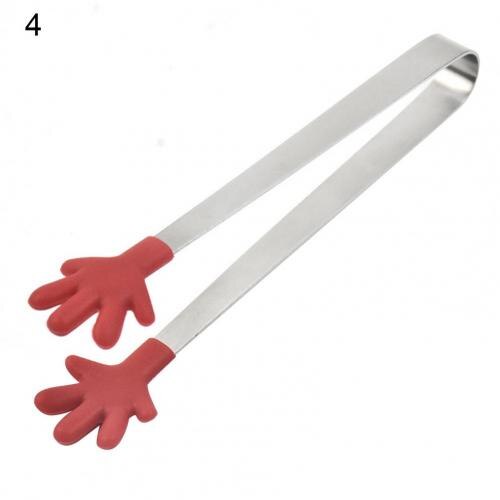 Food Clip Portable Cute Stainless Steel Mini Hand-Shaped Ice Cube Sugar Tong Kitchen Supplies Cake Shop Bread Clamp Gadget Clips: 4