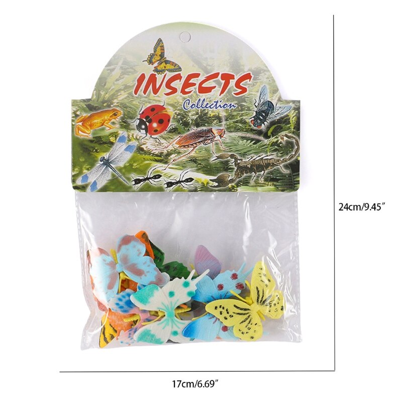 Jouet de papillon en plastique, accessoire scientifique, amusant, fait de plastique, réaliste, fournitures créatives, soulage l&#39;ennui, 1 ensemble