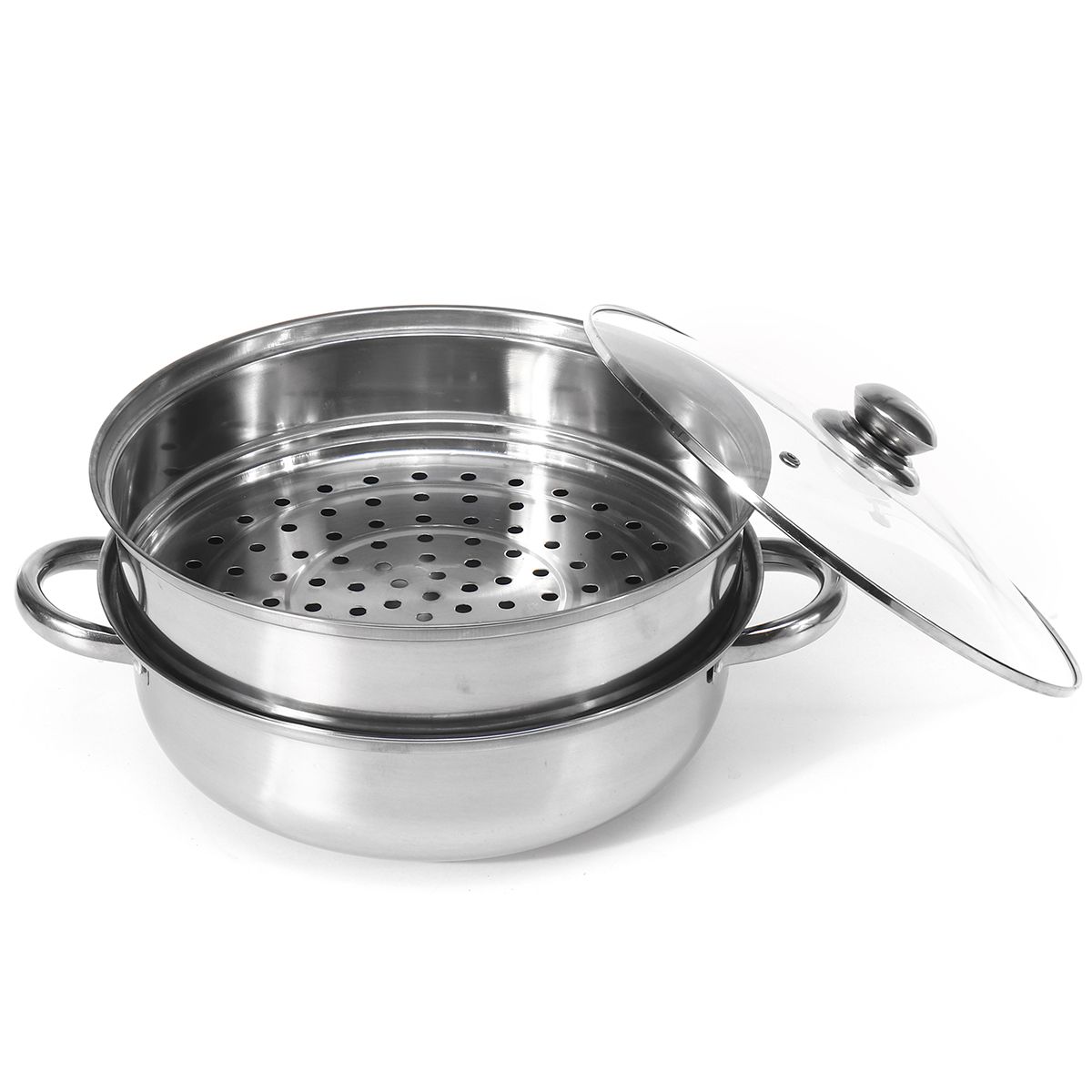 Steamer Pot Cooker Double-Boiler Soup Pot Steamer Utensil Double Bottom Noodle Pot Large Capacity
