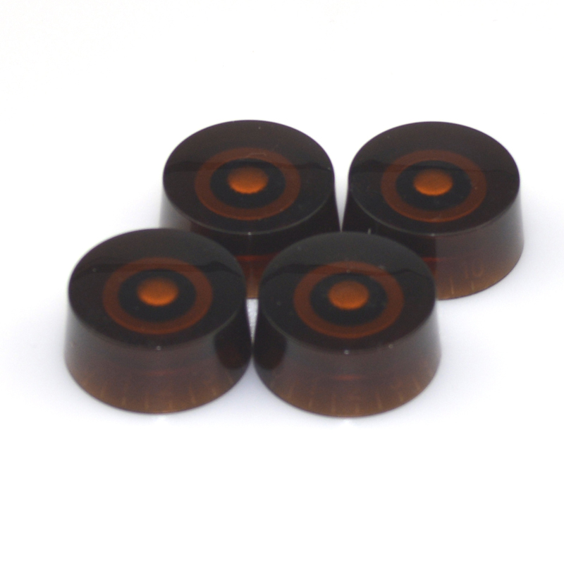 4 PCS Round Guitar Knobs Speed Volume Tone Control Knobs Rotary Knobs for Electric Guitar Parts Replacement: Clear