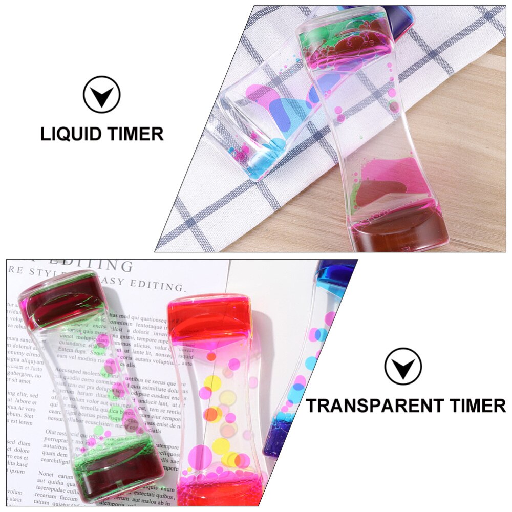 Slim Waist Liquid Motion Bubbler Timer Desk Two-color Action Liquid Timer