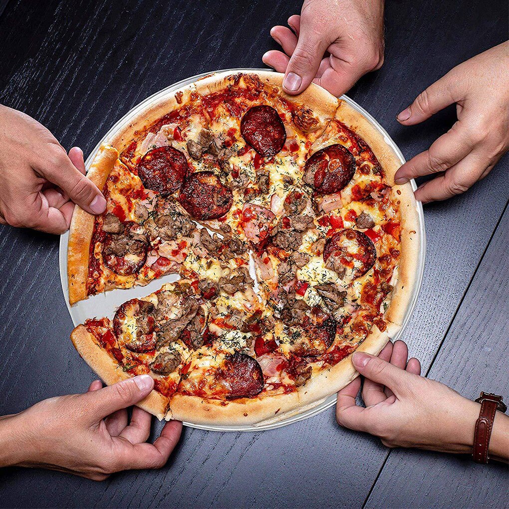 Round Mesh Pizza Screen Baking Thin Crust Tray Mesh Aluminum Wire Pan Pizza Baking Tool