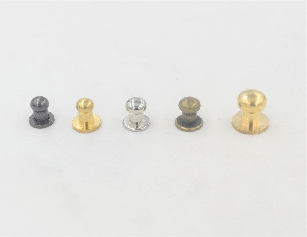 Ceinture de boutons à tête ronde, Rivet solide, bouton Chicago, goujons pour outils d'artisanat en cuir, 10 pièces/ensemble