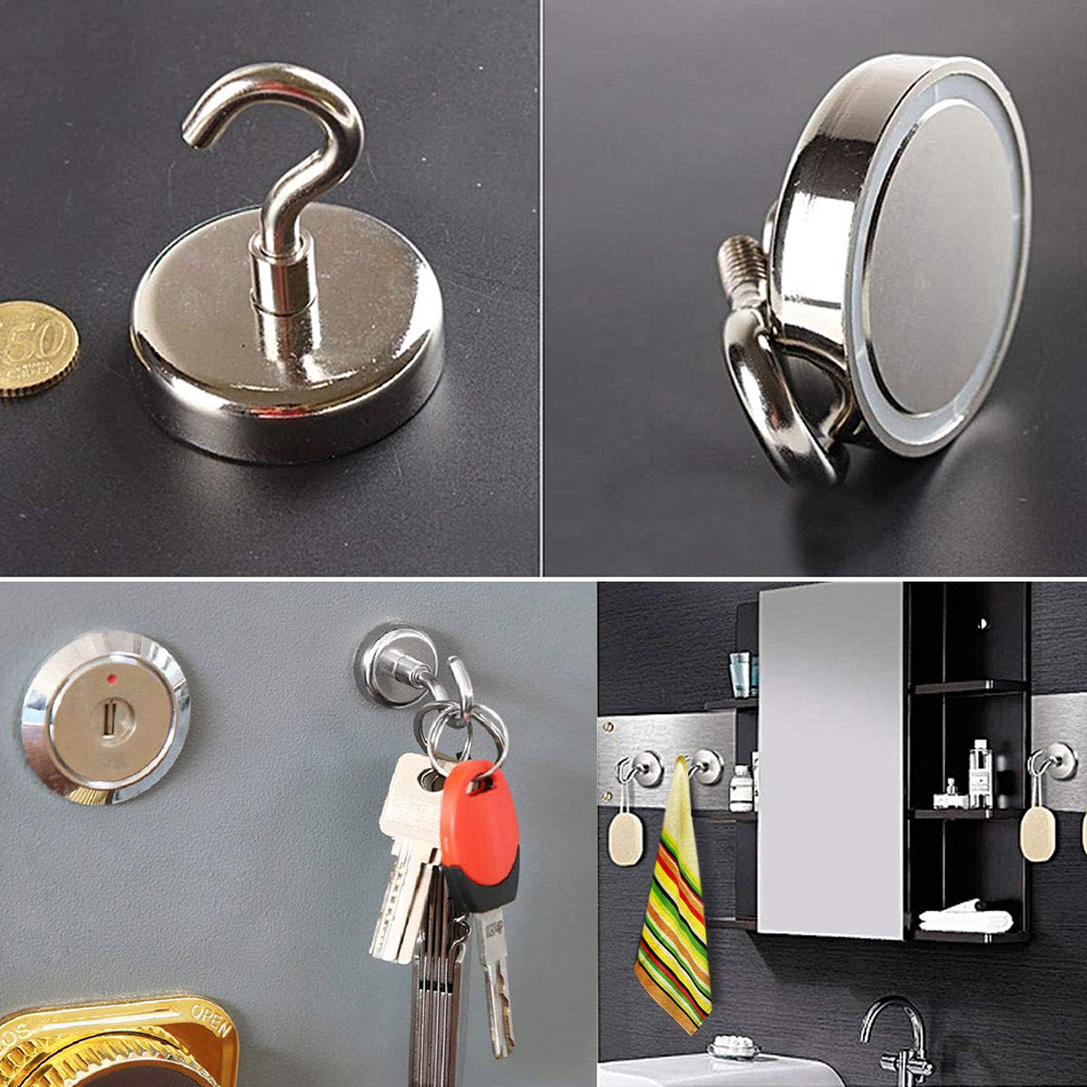 6 stuks magnetische haken power hook magneethouder superzware neodymium zeldzame aarde zuignap voor bekersleutel