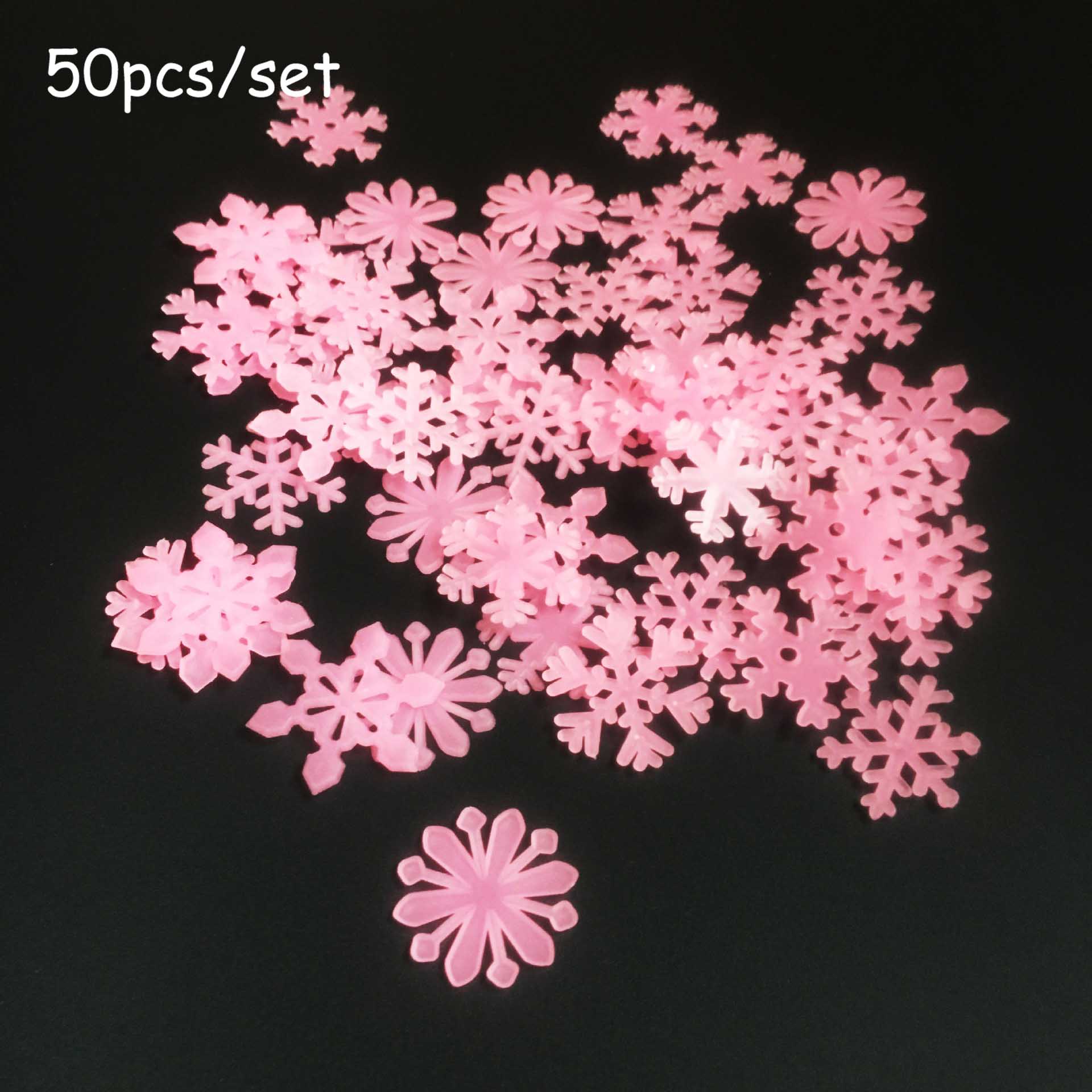 50Pcs/Set Glow In the Dark Snow Stickers Luminous Glowing Christmas Decor For Kids Children Light Fluorescent Party Glow Toy: 01