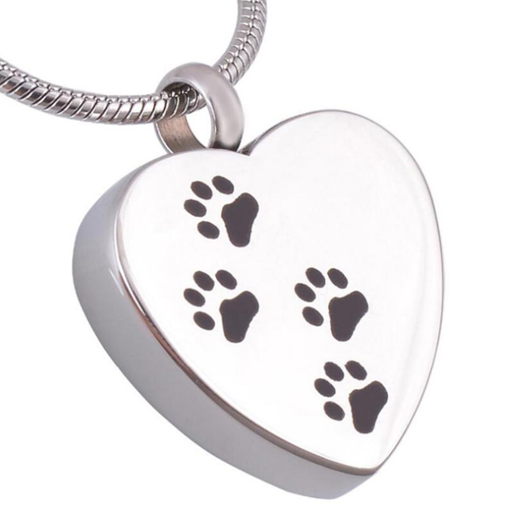 Unisex Rvs Huisdier, hond/Kat Sieraden Poot Crematie Sieraden As Houder Huisdier Gedenkteken Urn Ketting Voor Memory