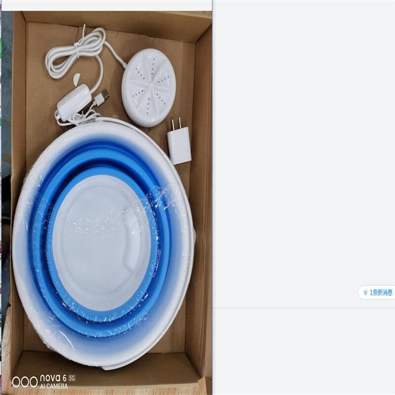 Mini Washing Machine Portable Personal Rotating Ultrasonic Turbines Washer with Folding Bucket