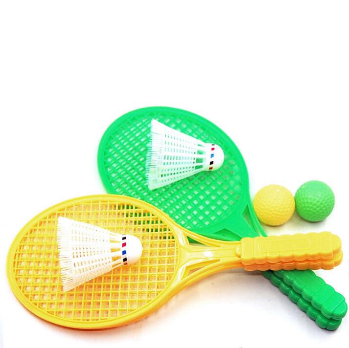 1 Set Strand Tennis Kids Dual Tennisracket Bal Set Outdoor Sport Mini Badminton Racket Voor Kinderen Strand Rack LYQ