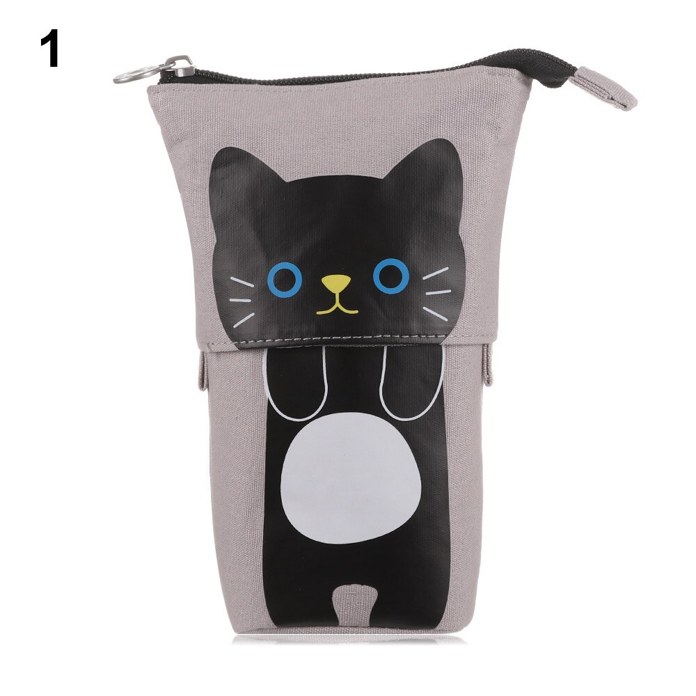Cute Boba Milk Tea Telescopic Pen Bag Pen Pencil Holder Stationery Case Stand Up Pencil Case Pen Box Stationery Pouch Bag: B-1