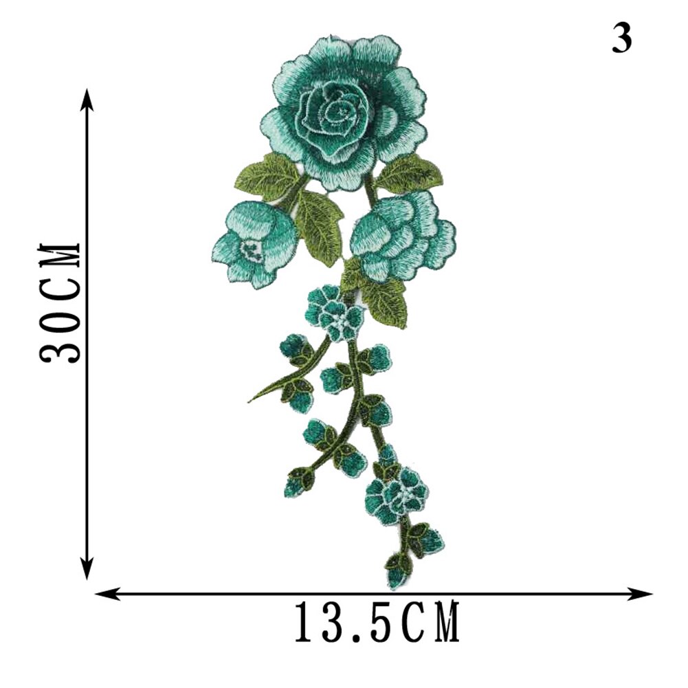 1pc Cucire Su Toppe e Stemmi Fiore di Rosa Ricamato adesivi di stoffa Tessuto Toppe e Stemmi applique Forniture di Stile Cinese Toppe e Stemmi FAI DA TE: 3