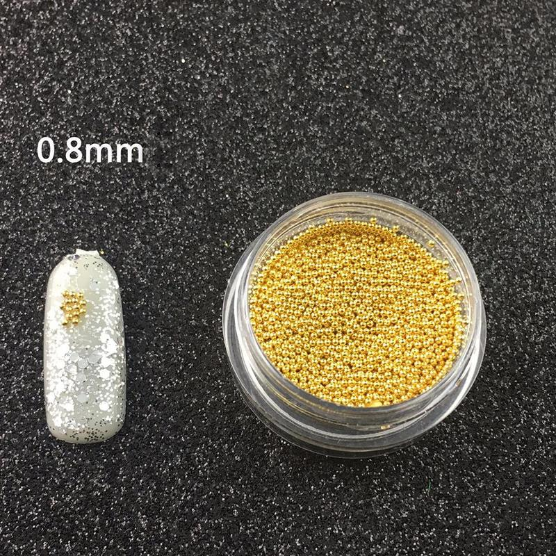 0.8mm 3d Metalen Staal Kralen Roestvrij Staal Voor Nagels Art Accessoires Gold Nail Kralen Micro Nail Art Decoraties Studs