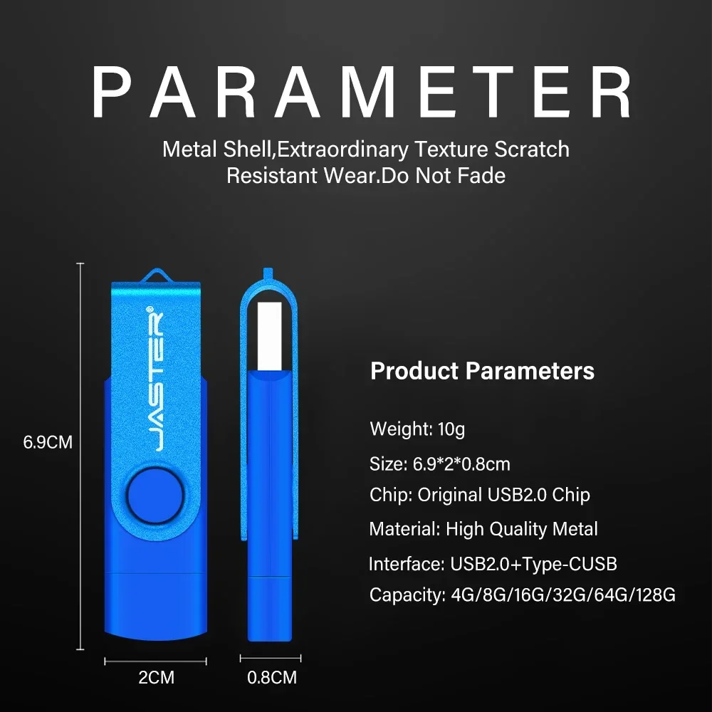 TYPE-C USB Flash Drive 128GB Free Key Chain Pen Drive 64GB Business Red Memory Stick Real Capacity U Disk Blue 32G