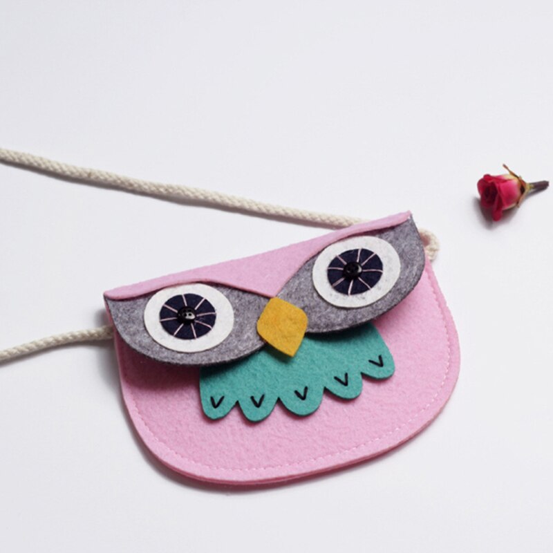 Kinderportemonnee baby uil mini schoudertas schattige messenger bags non-woven stof kleine tassen voor kinderen meisjes