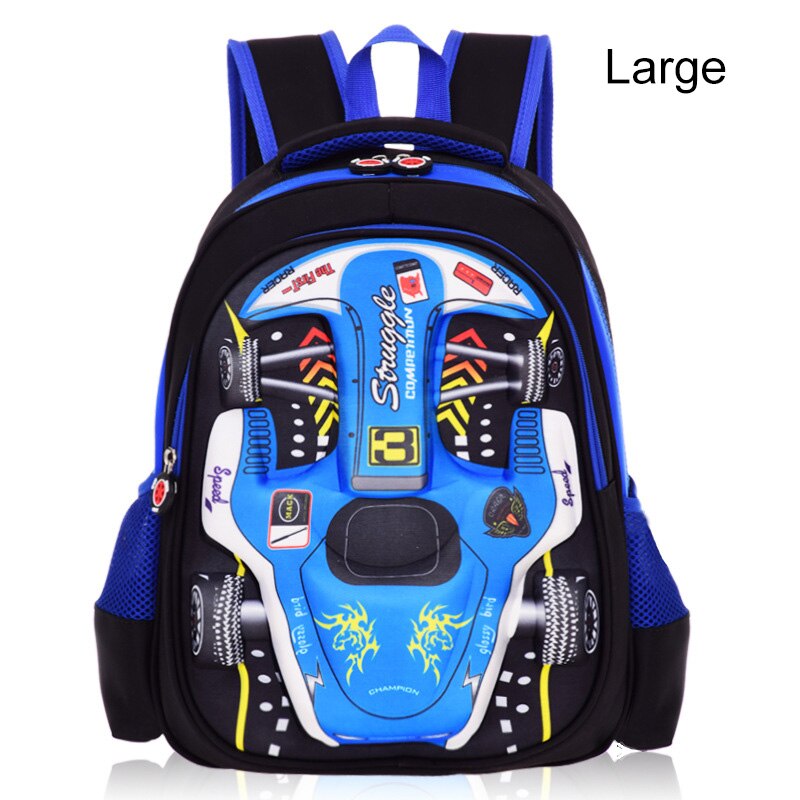 Sac à dos pour enfants sacs d'école primaire dessin animé 3D sacs d'école de voiture pour garçons filles enfants sac à dos sacs d'école Mochila Infantil: Blue-L