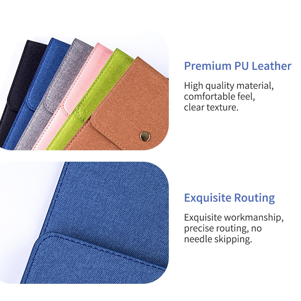 PU Leather Portfolio A4 File Pouch Document Bag Contract Invoice Bill Storage Organizer for Office School Supplies