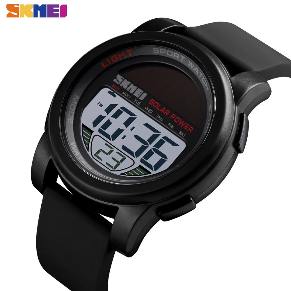 Skmei Fitness Digitale Horloges Heren Solar Lithium Batterij Power Pols Mannen Horloge Milieuvriendelijke Klok Reloj Hombre 1549