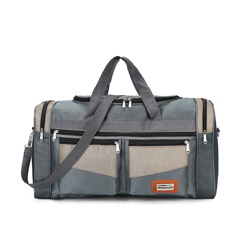 Mode Nylon Mannen Reistas Cubic Waterdichte Weekend Bag Multipocket Carry Bagage Tassen: Gray