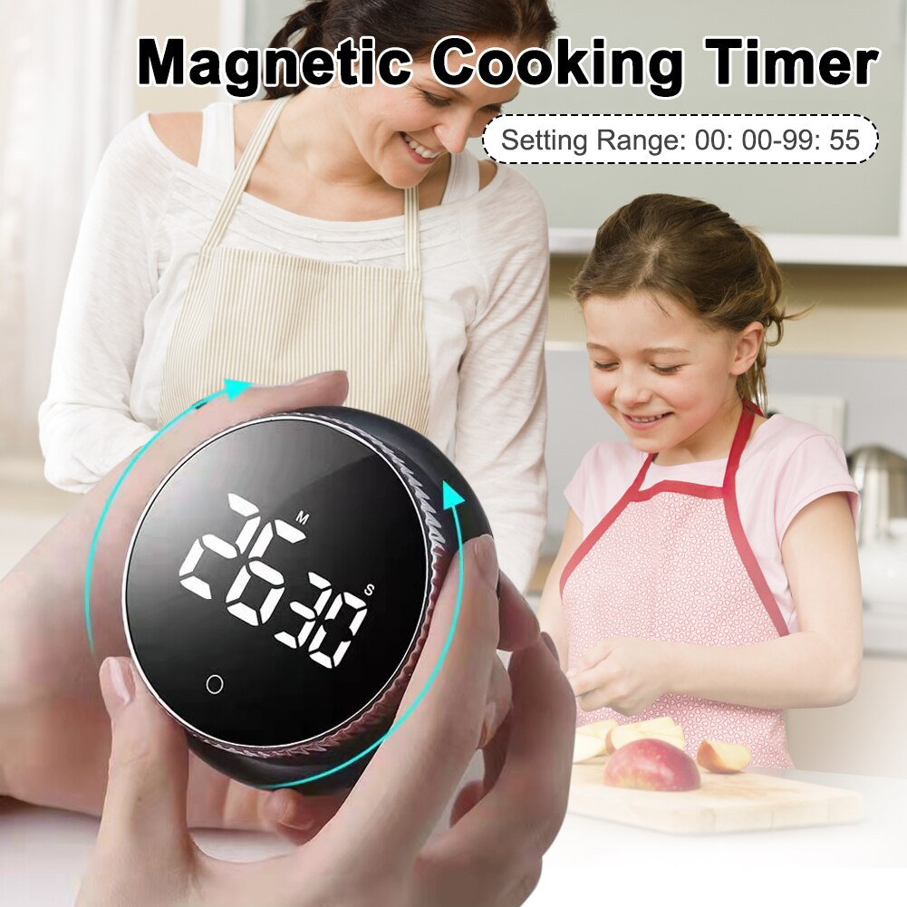 Magnetic LED Mute Kitchen Timer Digital Timer Studying Beauty Exercise Cooking Reminder Manual Countdown Alarm Clock